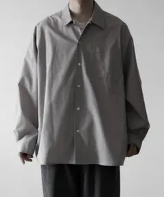 RUUBONウールミックス レギュラーシャツ グレー Sサイズ