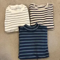 【３枚セット】無印　ストライプ　長袖カットソー 140 ロンT