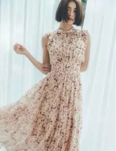 snidel プリントプリーツワンピース