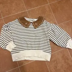 トレーナー　裏起毛　襟付き　ボーダー　コトリ　110