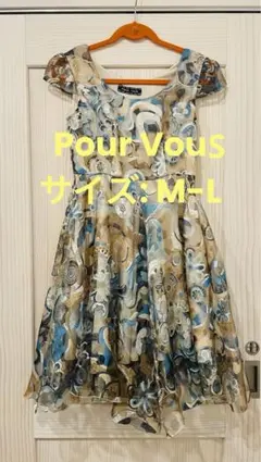 シフォンフレアワンピ 花柄ドレス（М〜L）のサムネイル