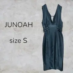 JUNOAH サロペット オーバーオール ノースリーブ スカート ヘリンボーン