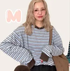 しまむら おなつ マルチボーダーロンT 中青