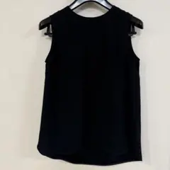 美品 Liebbe/メルローズ ノースリーブブラウス 黒 約1万円 送料込み