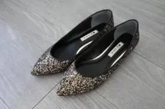 【DIANA】グリッター フラットシューズ