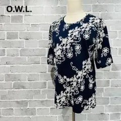 O.W.L. オウル ボタニカル柄 カットソー ネイビー花柄B826のサムネイル
