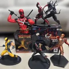 マーベル フィギュア 5体 スパイダーマン ヴェノム デッドプール ウルヴァリン