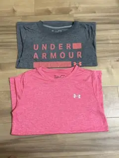 アンダーアーマー Tシャツ ２枚セット　グレー ピンク M