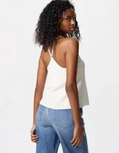 【美品】UNIQLO クレープジャージーブラキャミソール ホワイト M