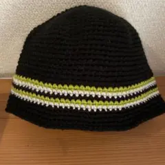 ハンドメイド　クラッシャーハット　バケットハット　ニット帽