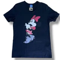 Roen別注 ロエン ディズニー ミニー リーフラメ プリントTシャツ ブラック Roen別注 ロエン ディズニー ミニー リーフラメ プリントTシャツ