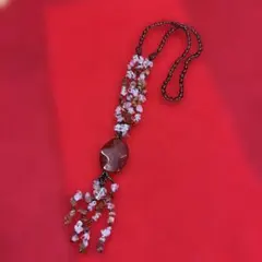 天然石ロングネックレス