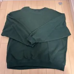 ダークグリーン クルーネック スウェット緑 L