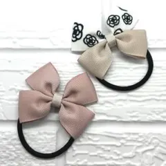 【376】ハンドメイド　グログランリボンのヘアゴム