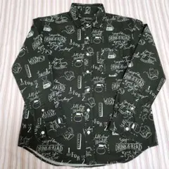 うみ様*美品*〜日本製〜 コーヒーデザイン 長袖シャツ ダークグリーン