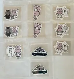 ホワイトタイガーとブラックタイガー/うさぎ先生&犬のおまわりさんステッカーセット