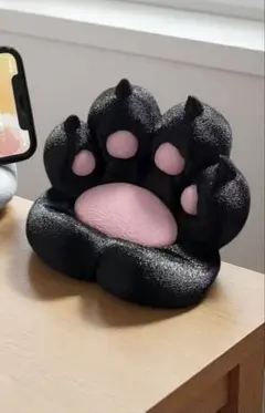 猫の手型スマホスタンド（黒・爪付き）