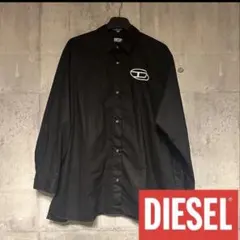 DIESEL 長袖シャツ ロゴ 黒 ブラック　ディーゼル　Lサイズ