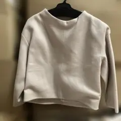 新品未使用 リネンライク ワイドスリーブブラウス ベージュ 7分袖 
