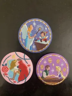 ディズニー刺繍缶バッチ3個セット