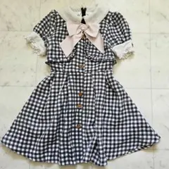 完売品 LIZLISA ギンガムツイードツーピース風ワンピース　リズリサ