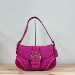 Coach Soho Signature Sued Pink Bag