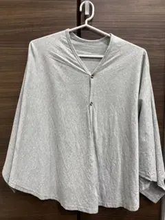 グレー 授乳ケープ ボタン付き