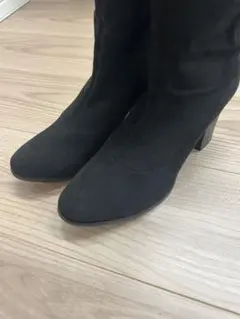 ●値段要相談●ブラックスエードミドルブーツ
