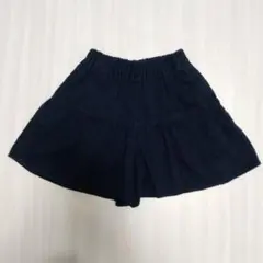 GU 140 黒 フレアシルエット ハーフパンツ