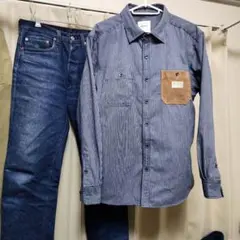 スミスアメリカン ストライプ柄 長袖シャツ 美品 LL