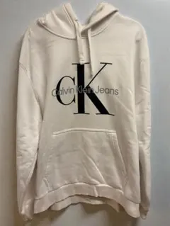 Calvin Klein ロゴ入り XL ホワイトパーカー