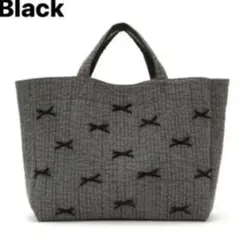 ❤︎ジプソフィア　ピクニックバックM❤︎ ブラック Gypsohila ジプソフィア ピクニックバッグ グレー リボンバッグ M