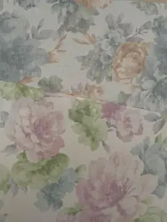 【花柄　カーテン生地はぎれ】2枚