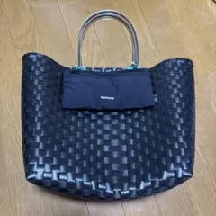 ROOTOTE ブラック かごバッグ ポーチ付き
