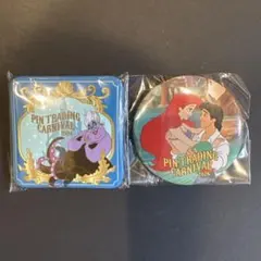 香港ディズニー 缶バッジ アリエル リトルマーメイド アースラ