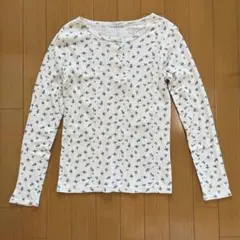 【FREAK'S STORE】 花柄針抜き フライス ヘンリーネック ロンT