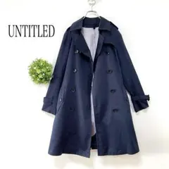 アンタイトル 【２】ダブルトレンチコート セミロング　インナー付き　ネイビー