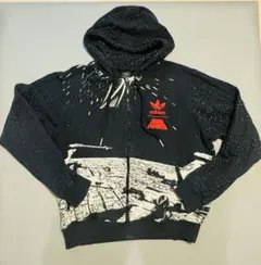adidas×STAR WARS ジップパーカー L 黒 総柄のサムネイル