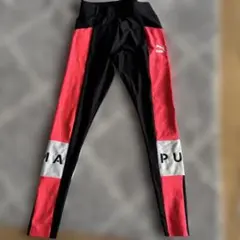 PUMA ストレッチタイツ ブラック/ピンク