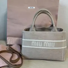 ミュウミュウ バッグ ショルダー トートバッグ 2way デニム ジャガード