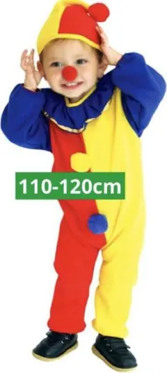 110 - 120 cm キッズ ピエロ パーティ ジャンプスーツ ドレス