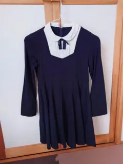 組曲　キッズ　ネイビー 長袖 ワンピース