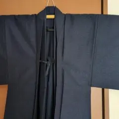 美品　濃紺 シンプル着物　アンサンブル