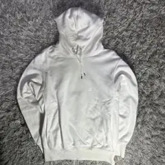 【美品】万能ホワイトパーカー 綿100%素材｜冬のコート重ね着に◎｜汚れなし