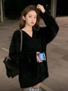 ニット トップス 春服 レディース Vネック