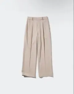 UNIQLO タックワイドパンツ Lサイズ ベージュ