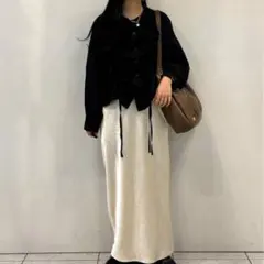 LOWRYS FARM シワサテンナロースカート 品番 : 291132