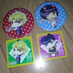 ジョジョワールド　缶バッジ　ステッカー　ブチャラティ　ディオブランドー　東方仗助