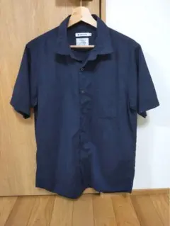 GLOBAL WORK HYBRID LINEN 半袖シャツ（M） 紺 メンズのサムネイル