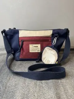 moz ショルダーバッグ ネイビー/ストライプ　ボディバッグ